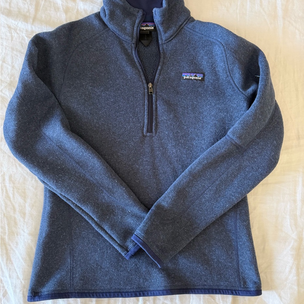 Patagonia Womens Better Sweater 1/4 Zip Fleece Pullover Blue Size S